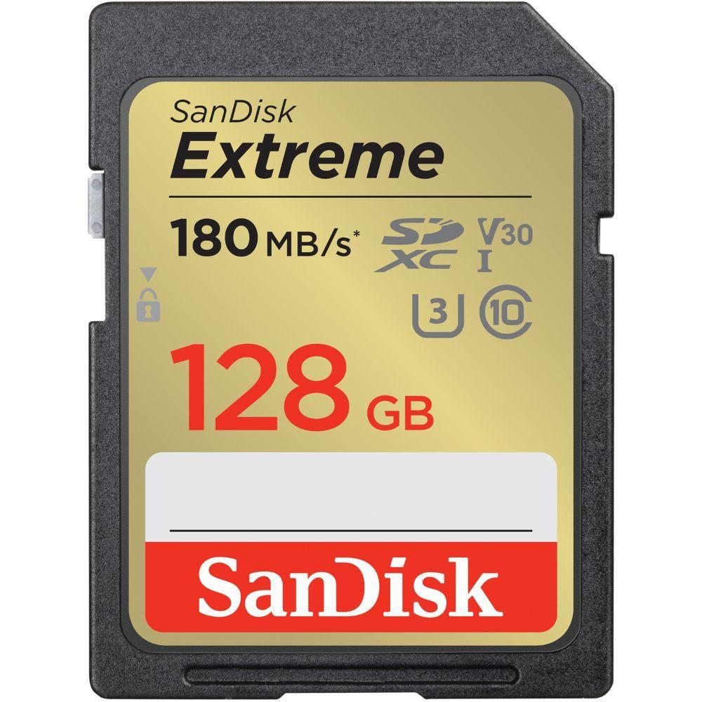 Tarjeta SD SanDisk 128GB Extreme 180MB/s UHS‑I-0