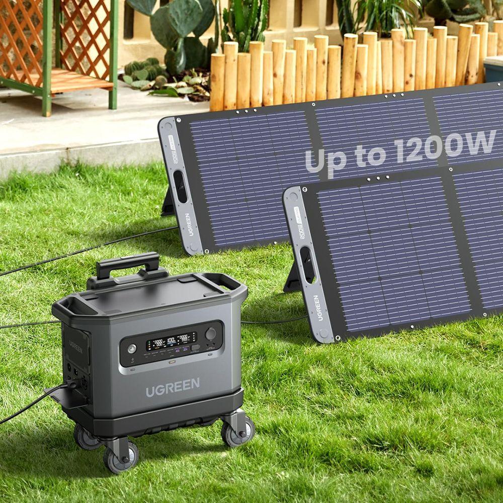 Estación de Energía Portátil 2048Wh con Carga Solar 1200W Máx y Salida AC 2300W x4 GS2200-1