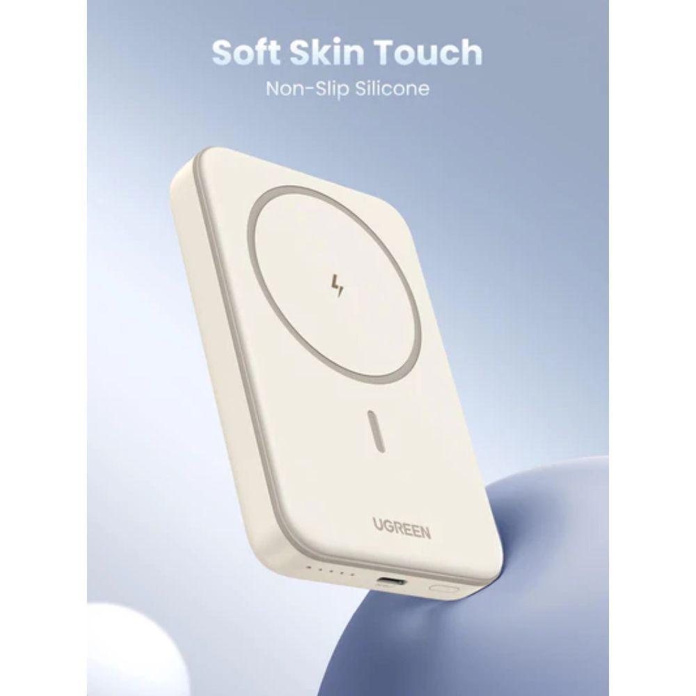 Batería Portátil Magnética 5.000Mah Mini Carga Inalámbrica 15W Blanco Ugreen Pb560-3