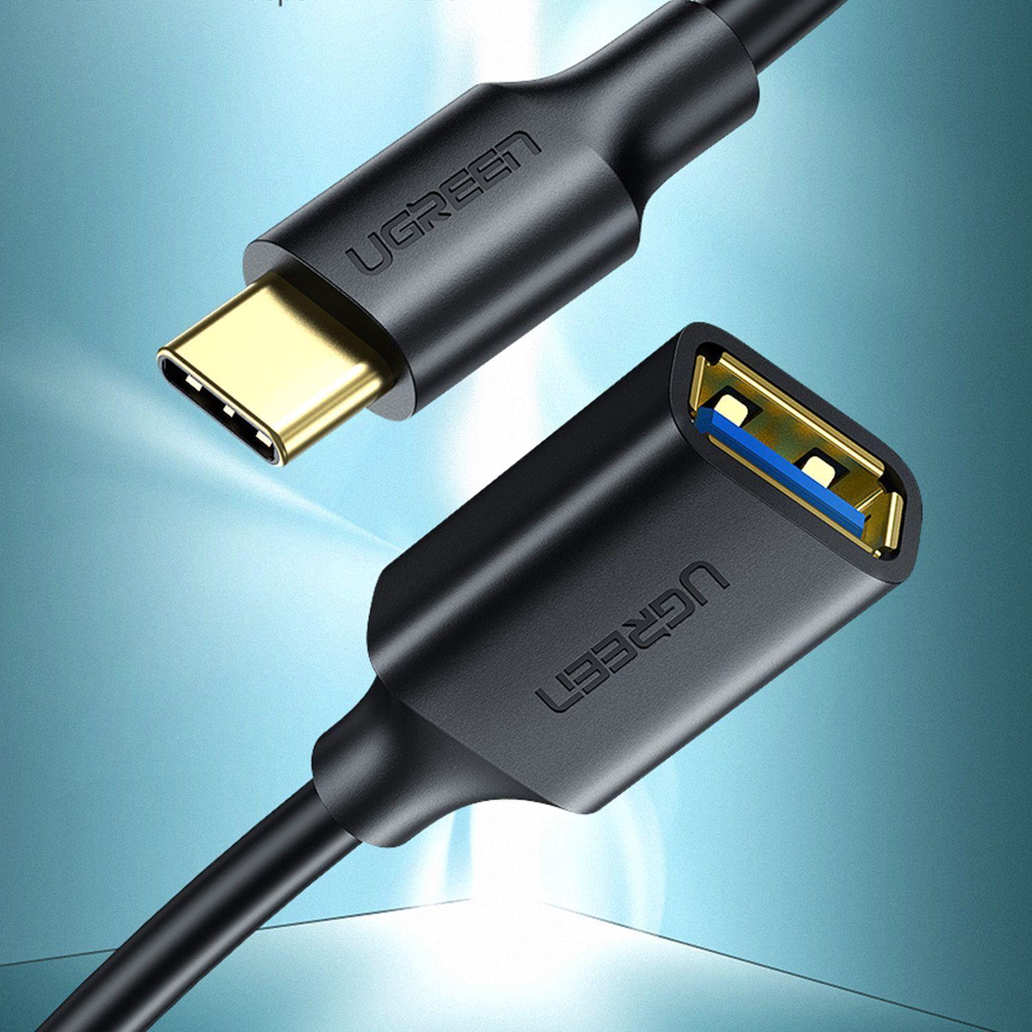 Adaptador OTG USB-C a USB-A 3.1 GEN1 M/H 15cm Negro UGREEN US154-3