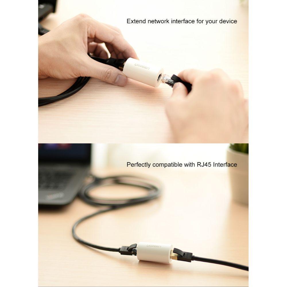 Copla RJ-45 Anti-rayos HH 10Gbps Blanco Ugreen-4