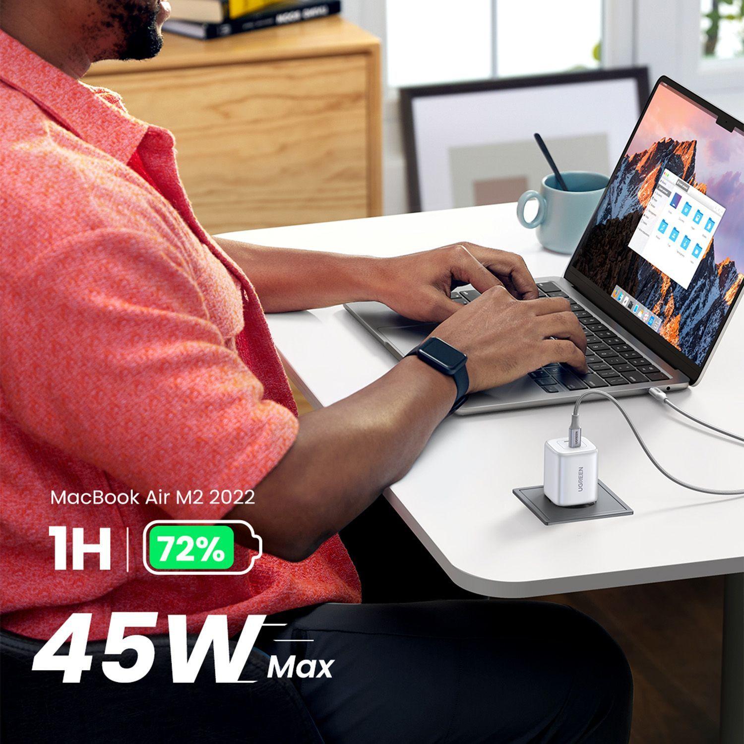 Cargador 45W Nexode GAN Tech PD 2 USB-C Blanco CD294-15327-4