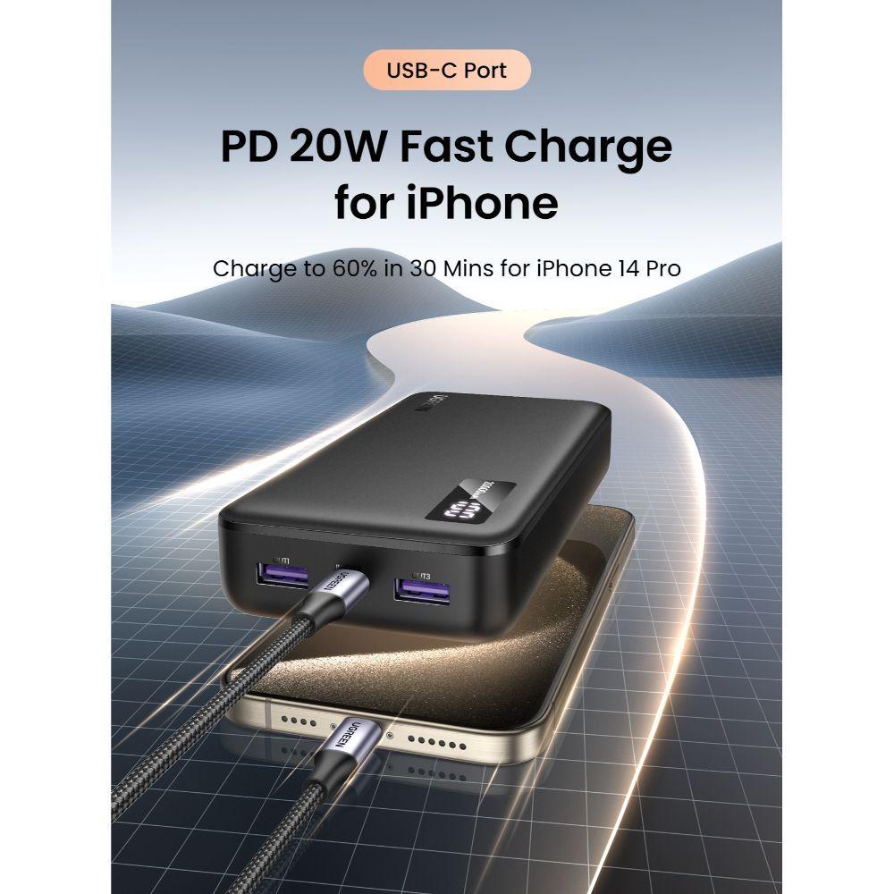 Power Bank 20000Mah Pd 20W 1Usb-C+1Usb-A Ugreen Pb312-3