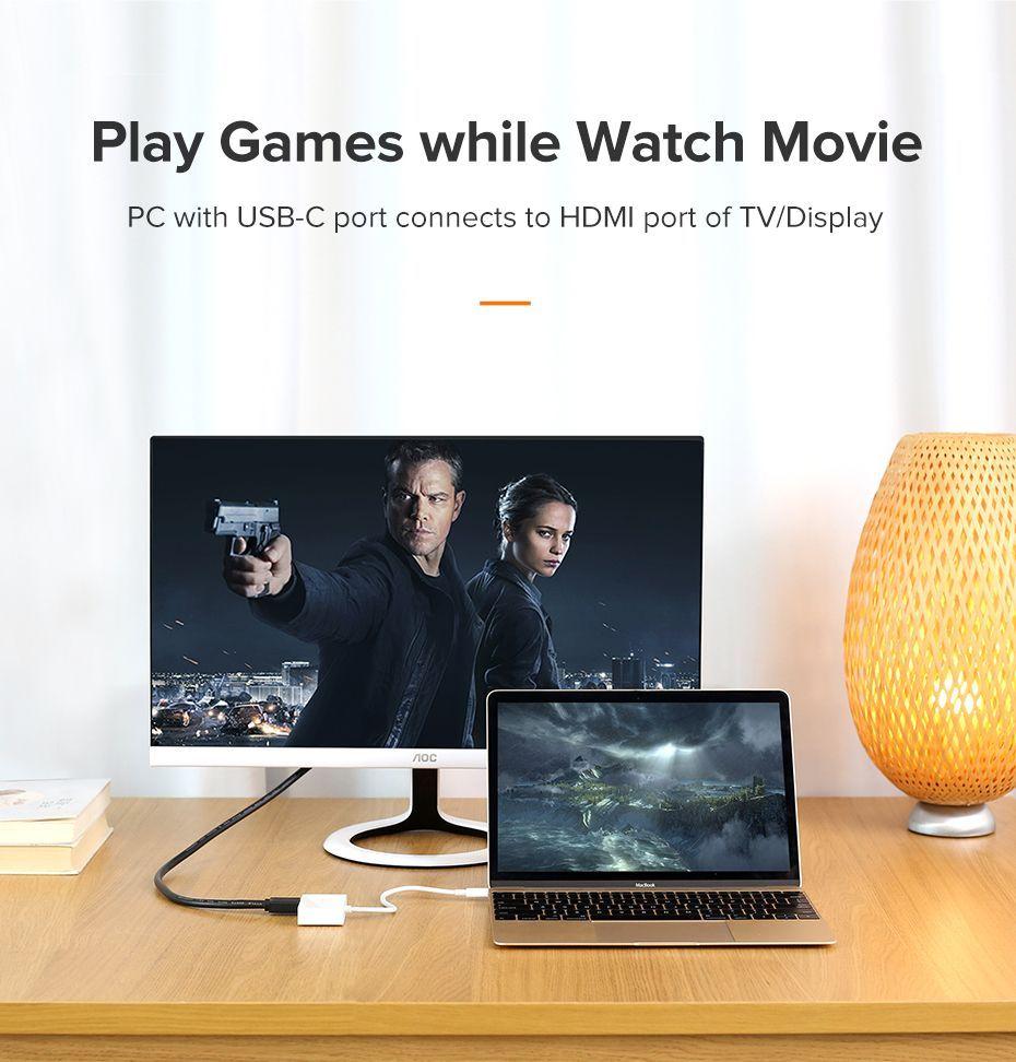 Convertidor de Video USB-C a HDMI y VGA Blanco MM123-2