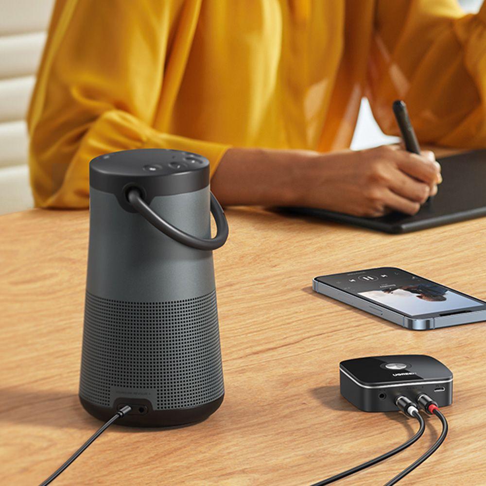 Adaptador Receptor de Audio Bluetooth 5.0 a 2RCA M Recargable Negro CM123-2