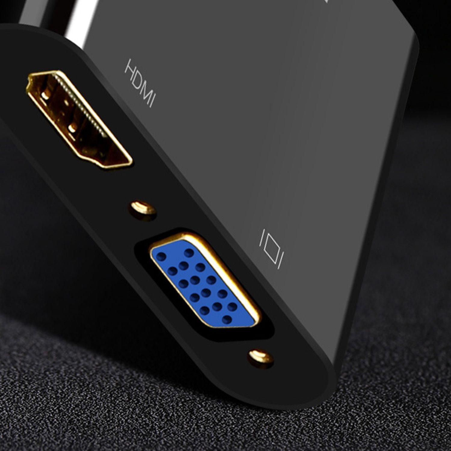Convertidor HDMI/VGA 1080P@60Hz M/H + Puerto Jack 3.5mm Negro CM101-3