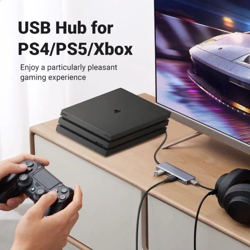 HUB USB-A / 4 USB-A 3.0 +(POWERPORT) ALUMINIO UGREEN CM219-2