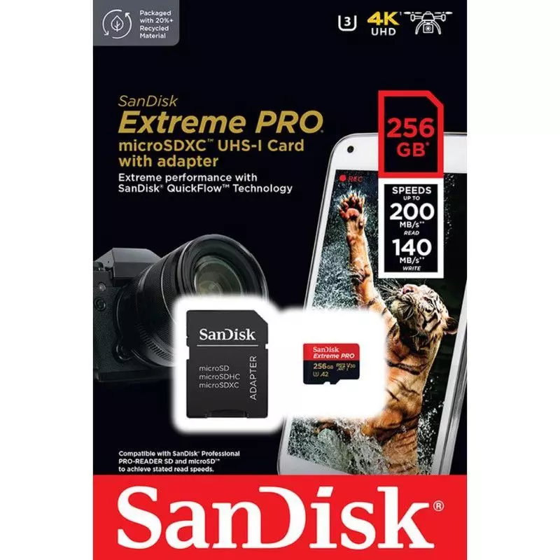 MicroSD SanDisk 256GB Extreme Pro A2 200MB/s-1