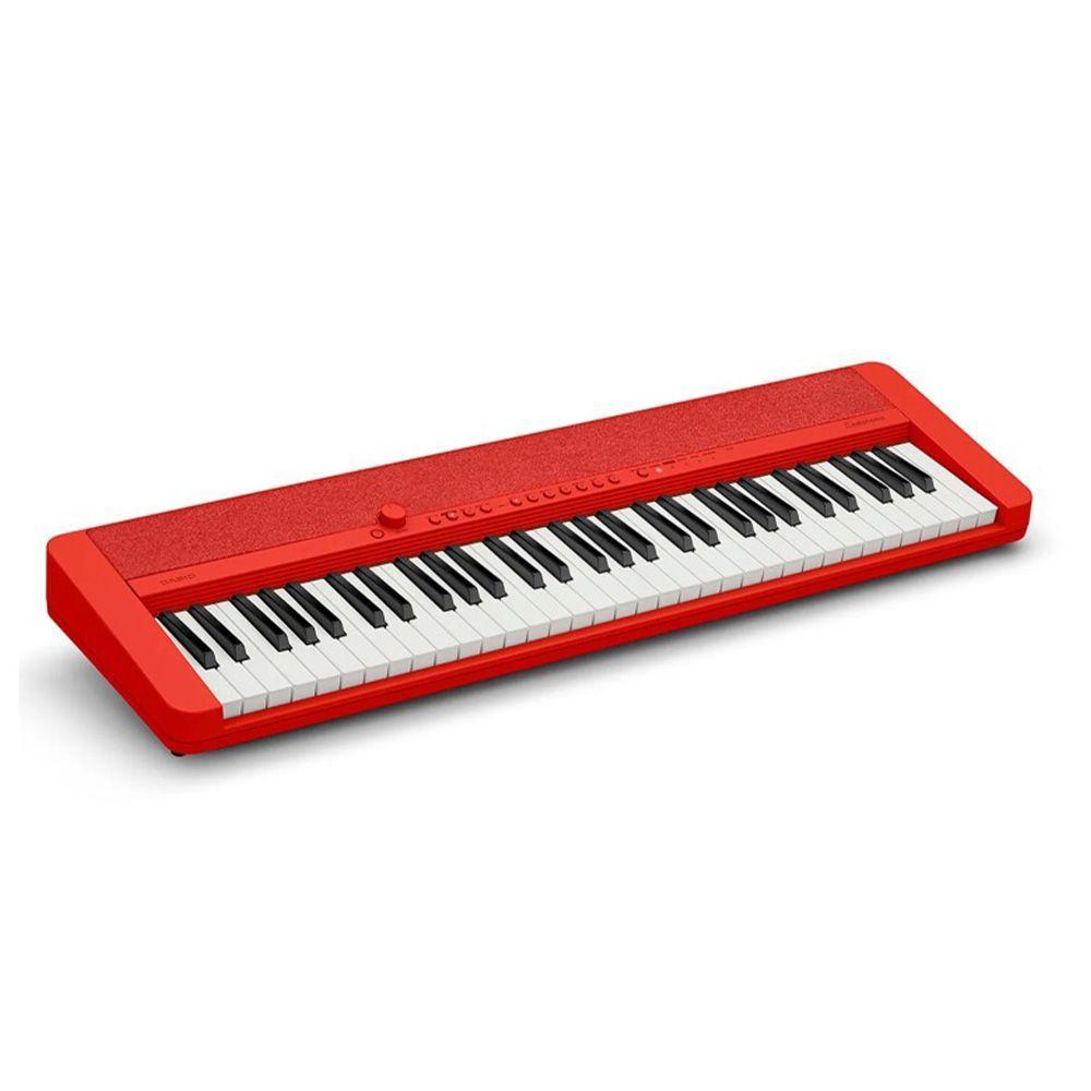 Teclado CASIO 61 TECLAS CT-S1RDC2 ROJO INCLUYE ADAPTADOR ORIGINAL-0