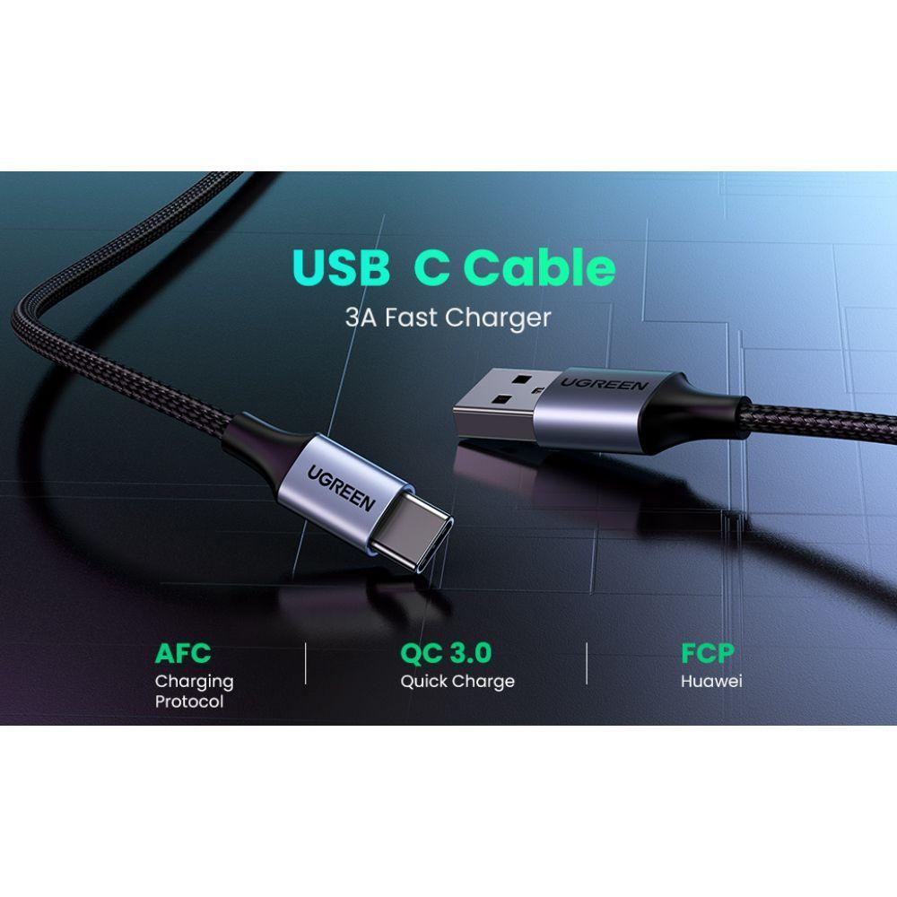 Cable Usb-C A Usb-A 3A 2M Reforzado Negro Ugreen Us288-2