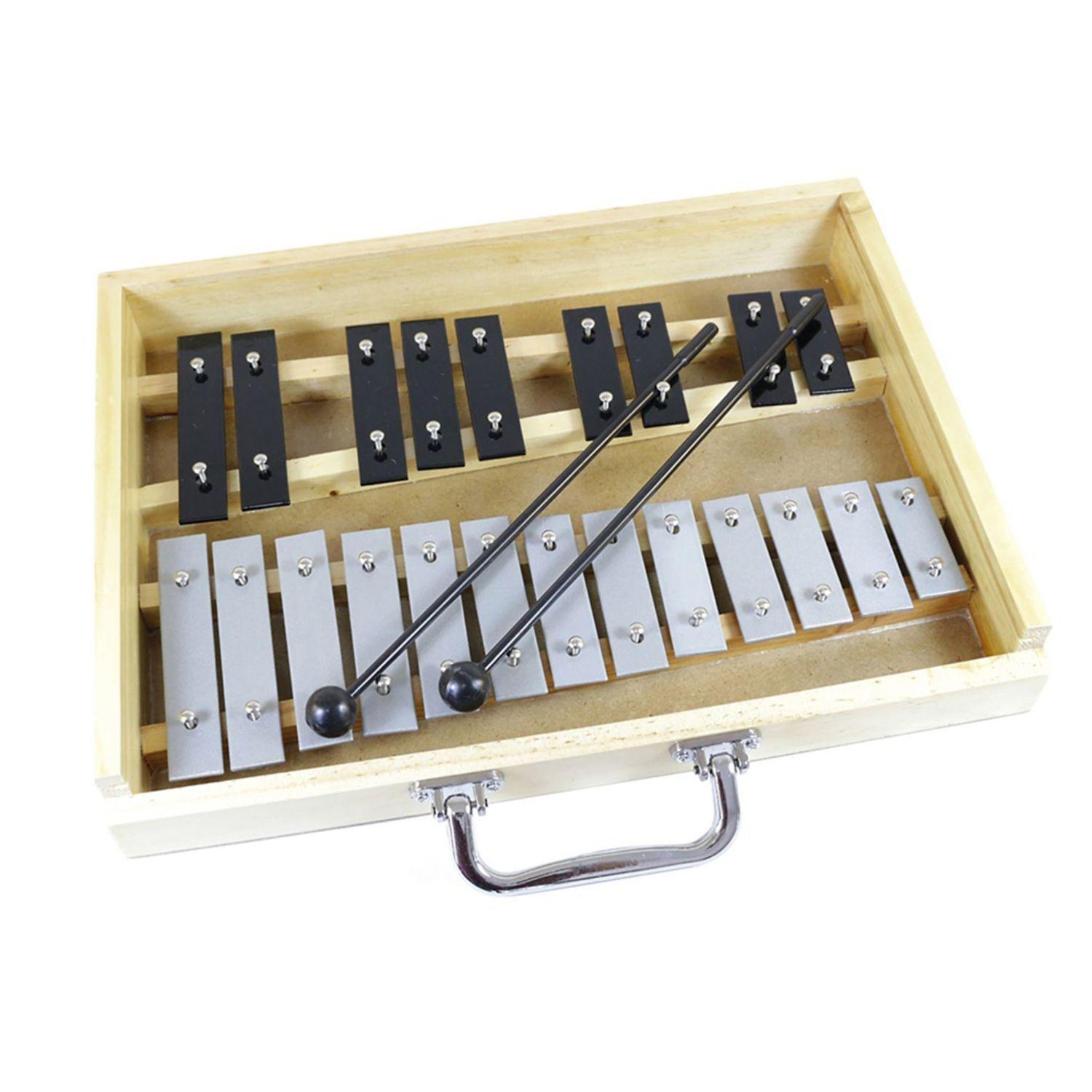 METALOFONO 25 NOTAS GRIS/NEGRO CAJA MADERA ALAGUEZ-2