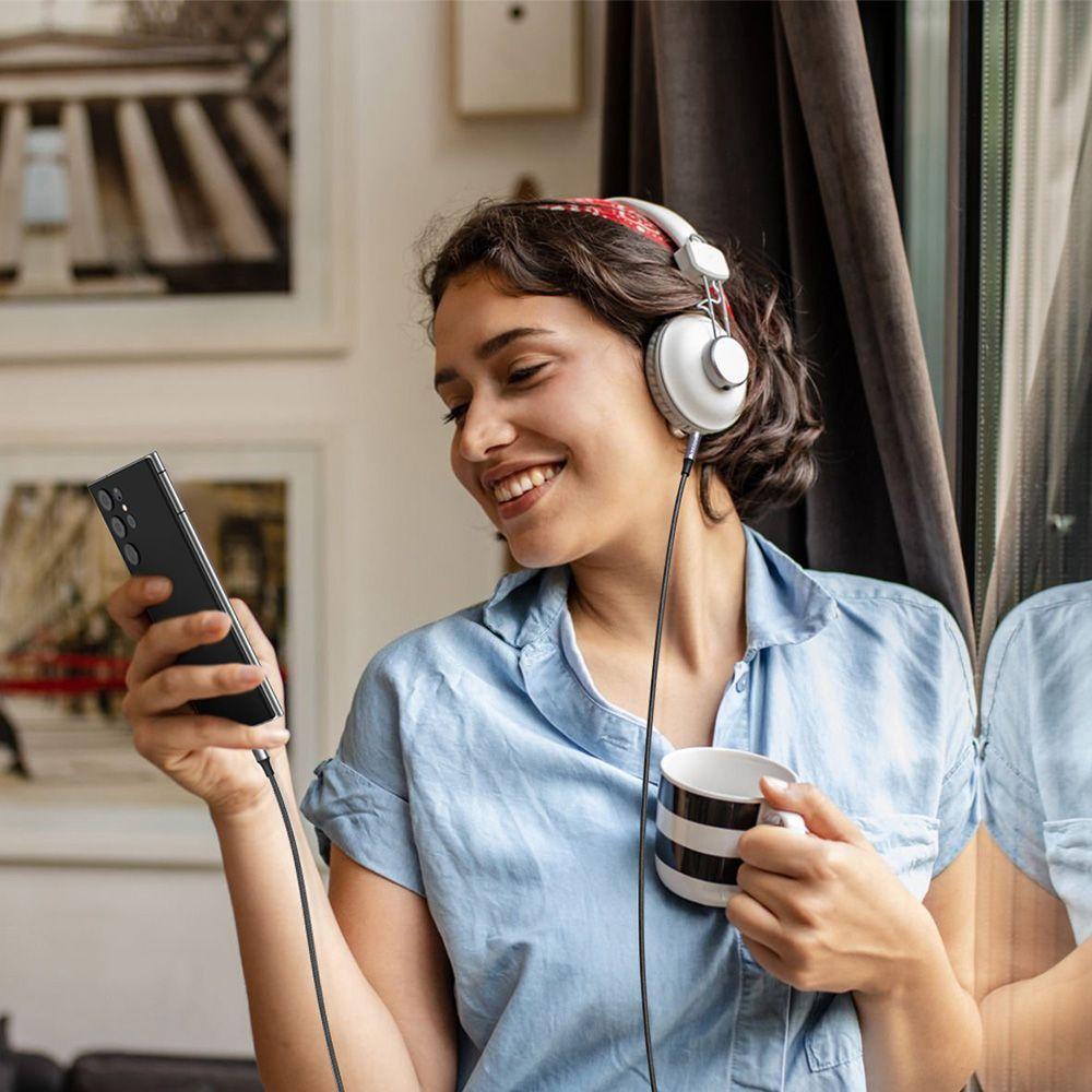 Cable Adaptador de Audio Plug 3.5mm a USB-C + Chip M/M 1 Metro Negro CM450-4