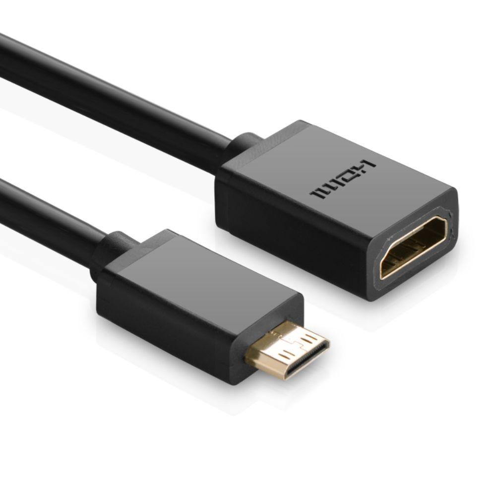 Cable Mini-HDMI a HDMI 20cm Negro Ugreen-3