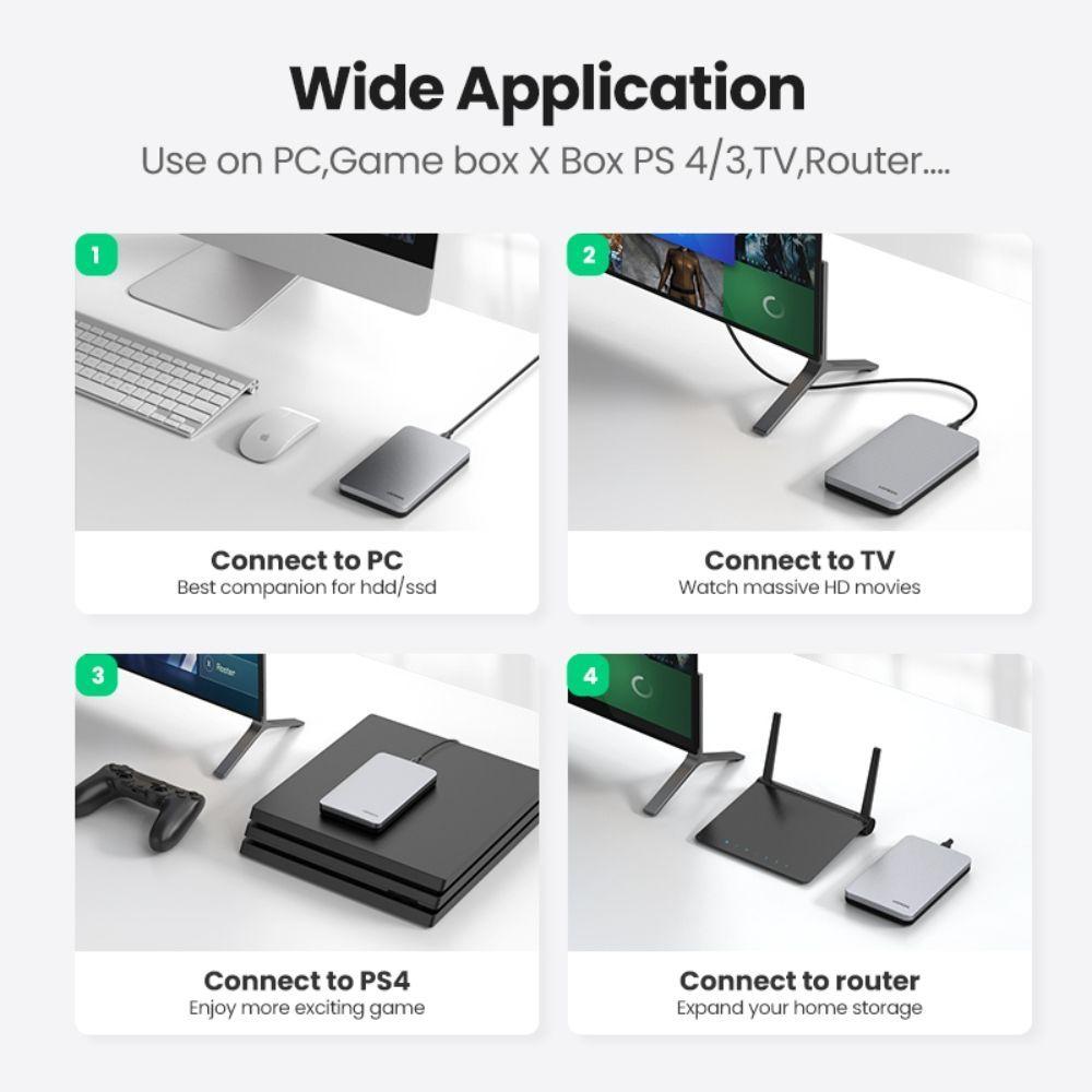 Cofre Disco Duro USB-C a USB-A 6TB Aluminio Ugreen-3
