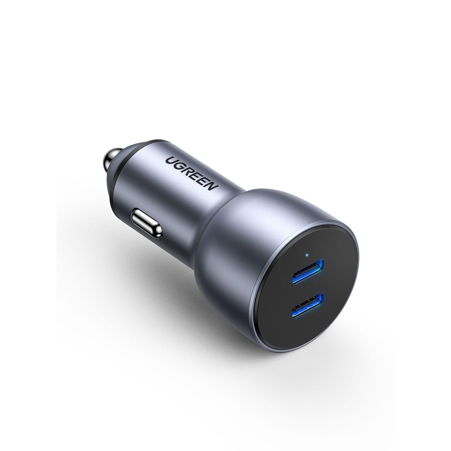 Cargador Automóvil 2USB-C carga rápida Aluminio CD213-0