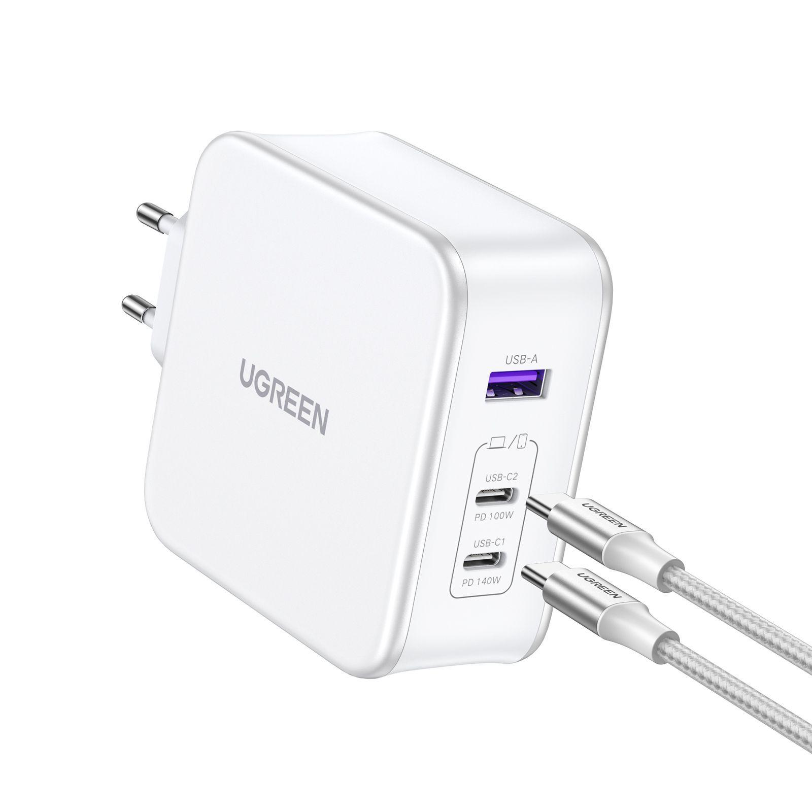Cargador GAN Tech Fast 140W 2 USB-C/USB-A Blanco CD289-15339-3