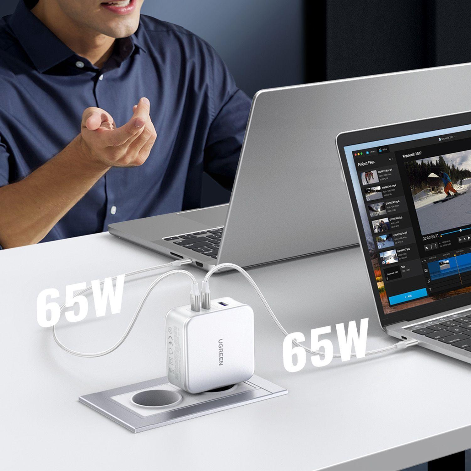 Cargador GAN Tech Fast 140W 2 USB-C/USB-A Blanco CD289-15339-4