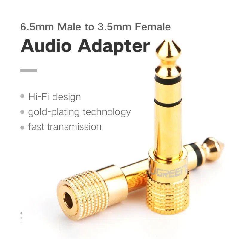 ADAPTADOR GOLD ESTEREO JACK 3.5MM H/M JACK 6.3MM UGREEN 20503-2