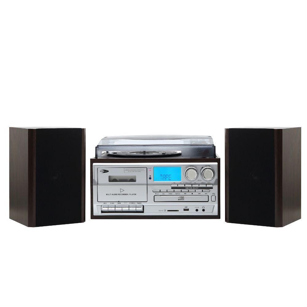 Tornamesa Bluetooth Con Cd Y Cassette + Parlantes Externos-1