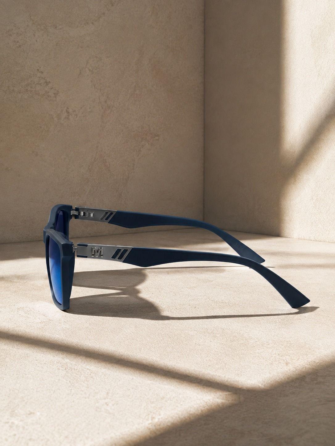 Lentes De Sol Hombre Espejado Azul Con Estuche Filtro Uv400-2