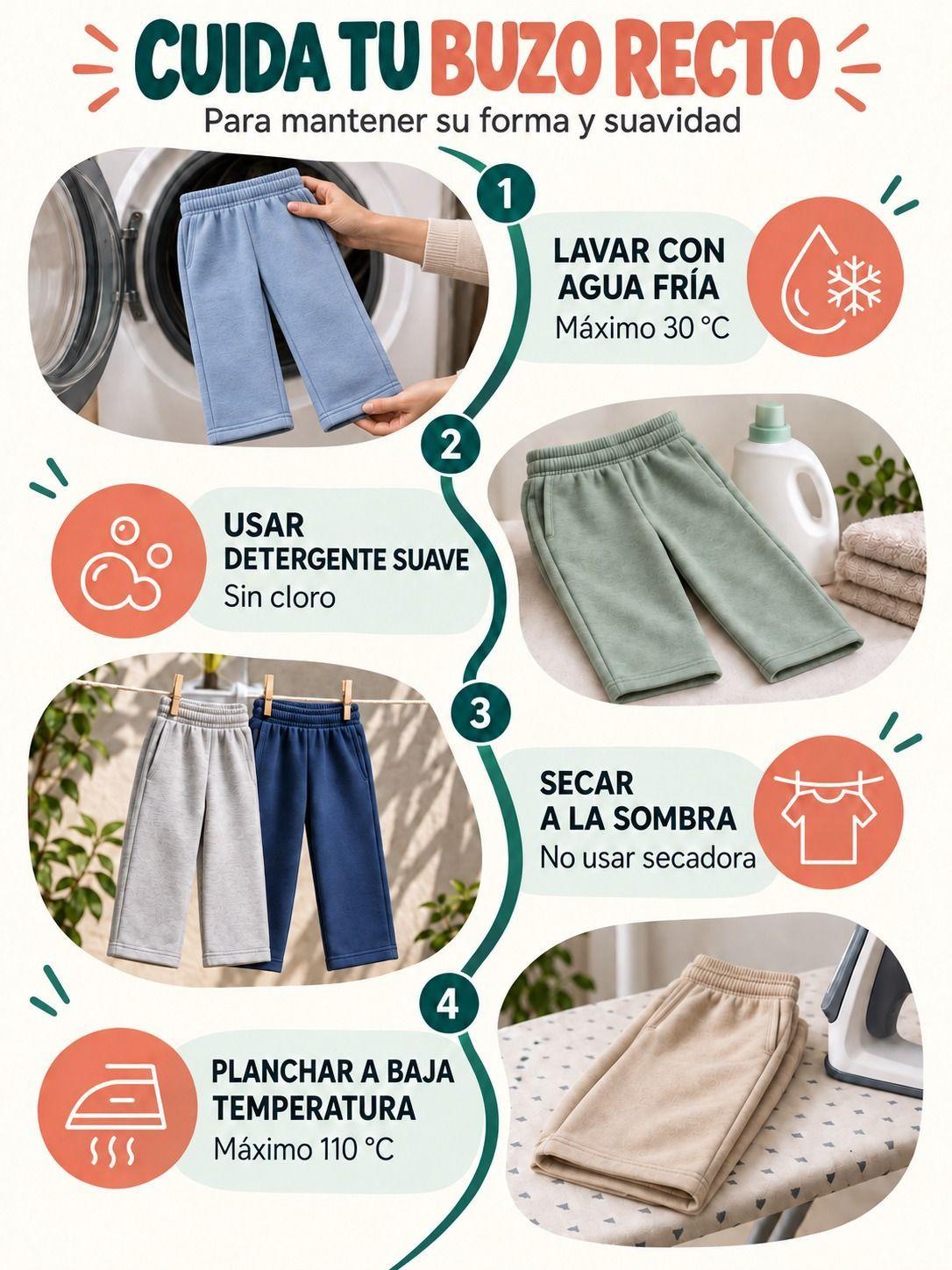 Pantalon Buzo Jogger Recto Infantil 250g Ajustable 70 30-4