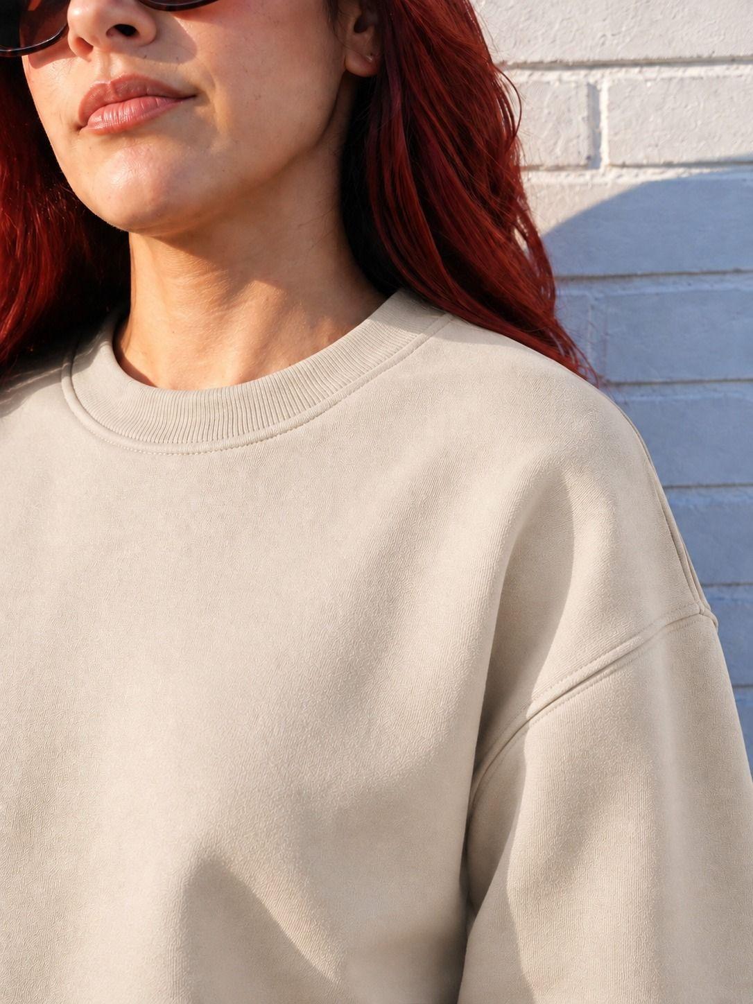 Poleron Cuello Redondo Polo Oversize Mujer 300g Basico Para Estampar O Bordar-2