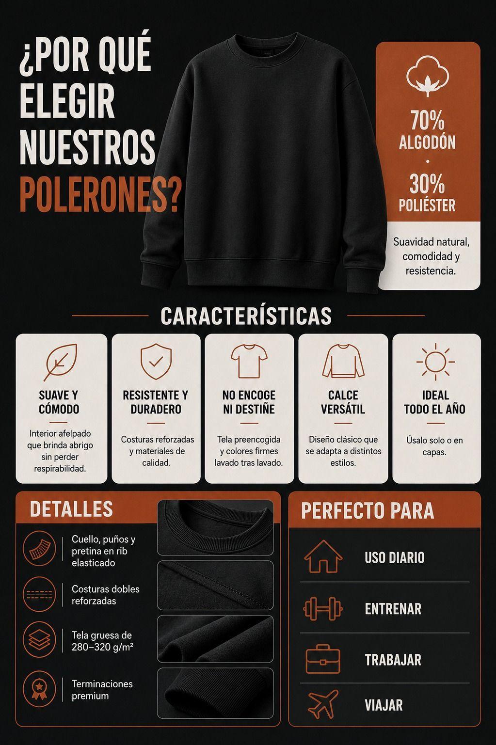 Poleron Cuello Redondo Polo Oversize Mujer 300g Basico Para Estampar O Bordar-4