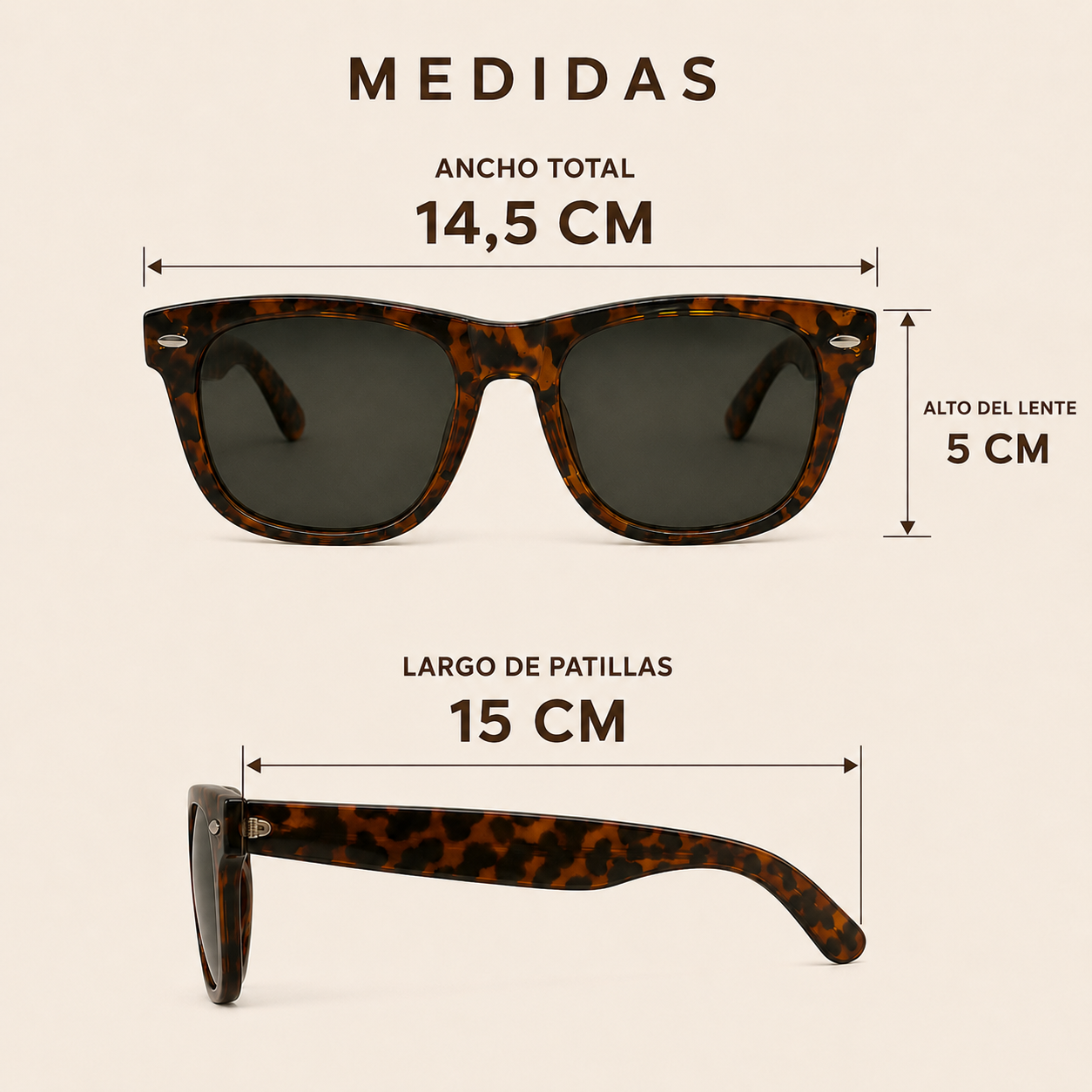 Lentes De Sol Carey Clasico Unisex Con Filtro Uv 400 Tr90 -4