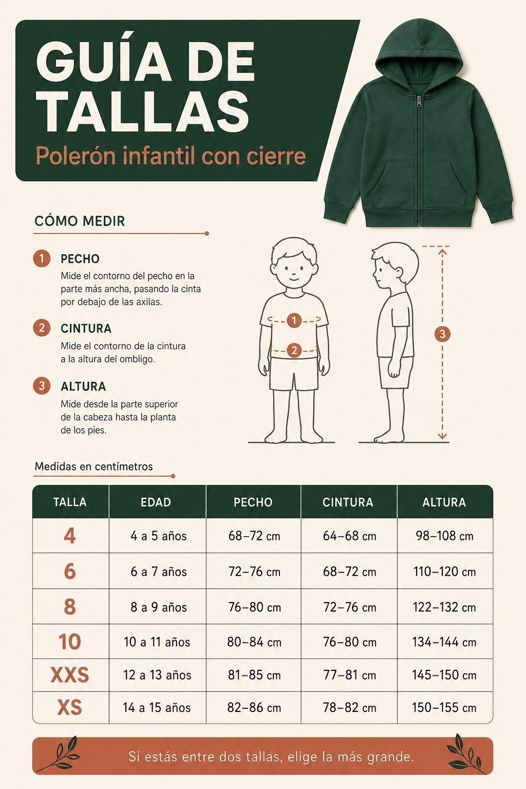 Poleron Canguro Con Cierre Infantil Y Adolescente 340g Basico 70 30-6