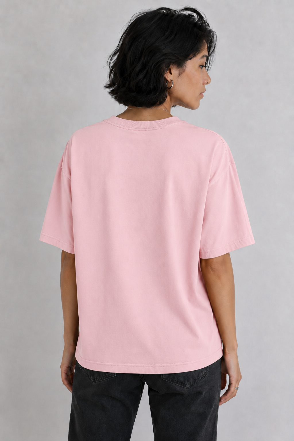 Poleras Oversize 200gr Mujer Cuello Redondo 100 Algodon-1
