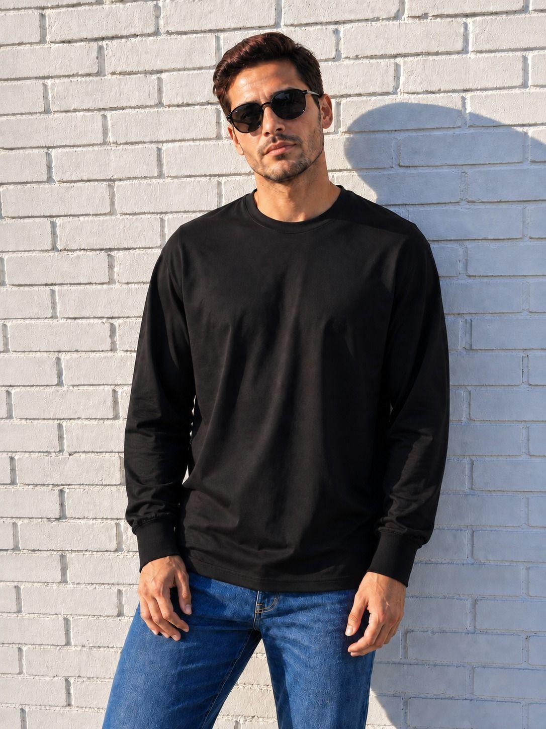 Polera Manga Larga Cuello Redondo Regular Fit Algod n Basica Lisa-0