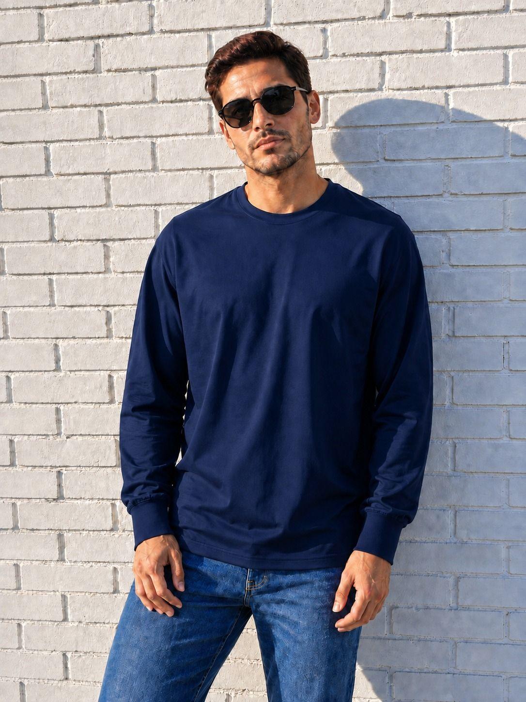 Polera Manga Larga Cuello Redondo Regular Fit Algod n Basica Lisa-0