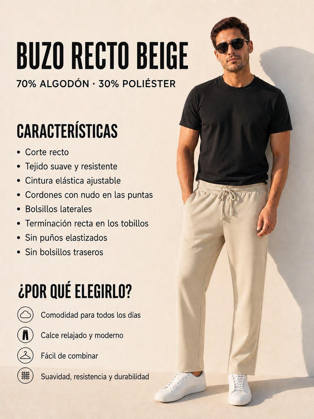 Pantalon De Buzo Recto Hombre Algodon Estampar 240g Ajustable-4