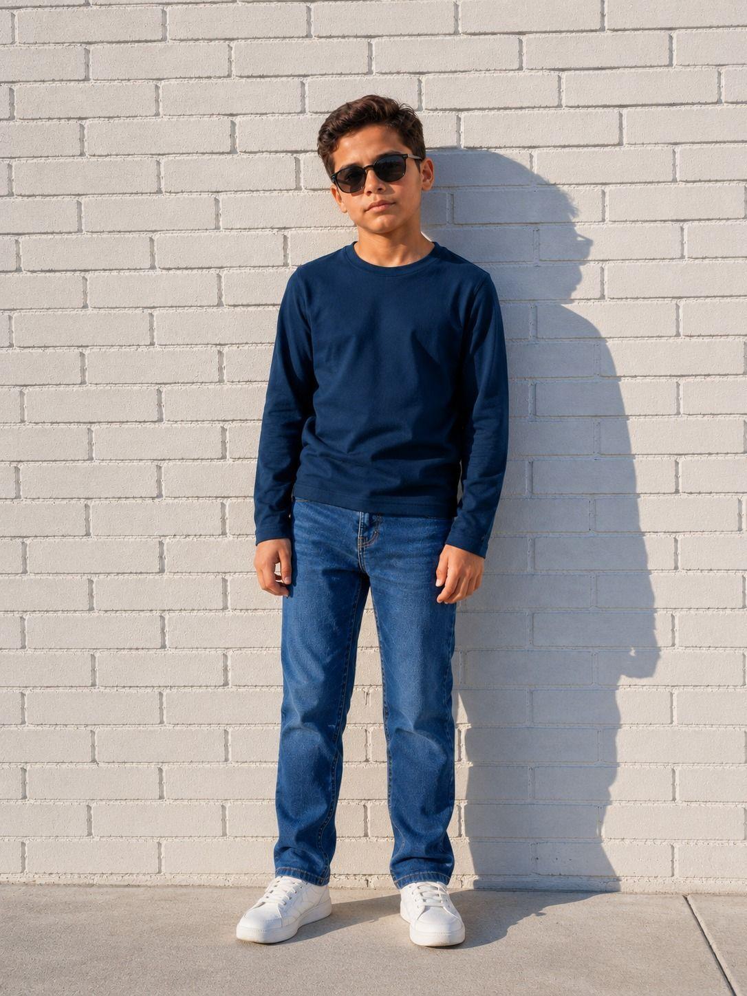 Polera Manga Larga Premium Infantil Y Adolescente Algodon-0