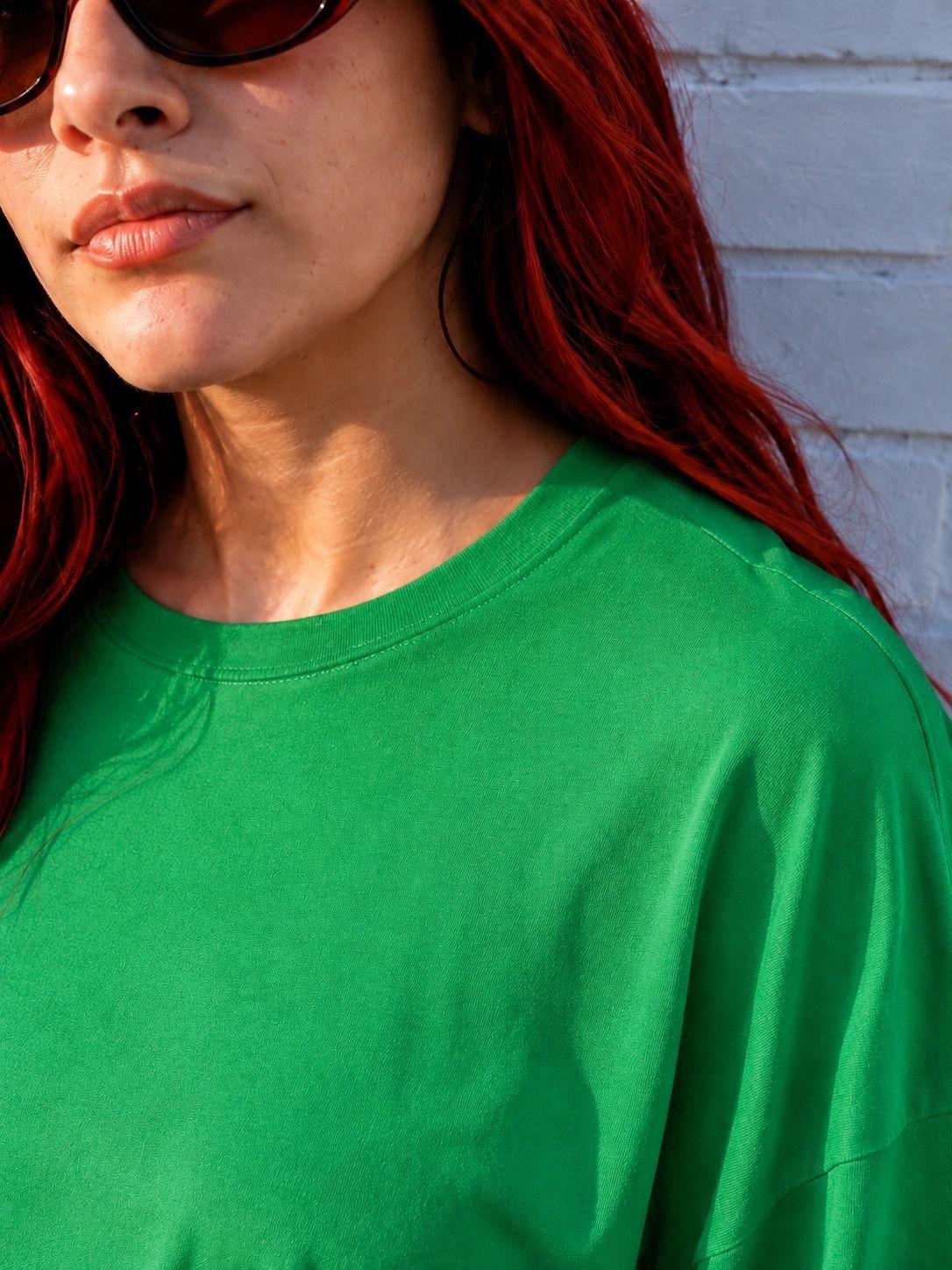 Polera Manga Larga Oversize De Mujer Cuello Redondo Basica Lisa-1