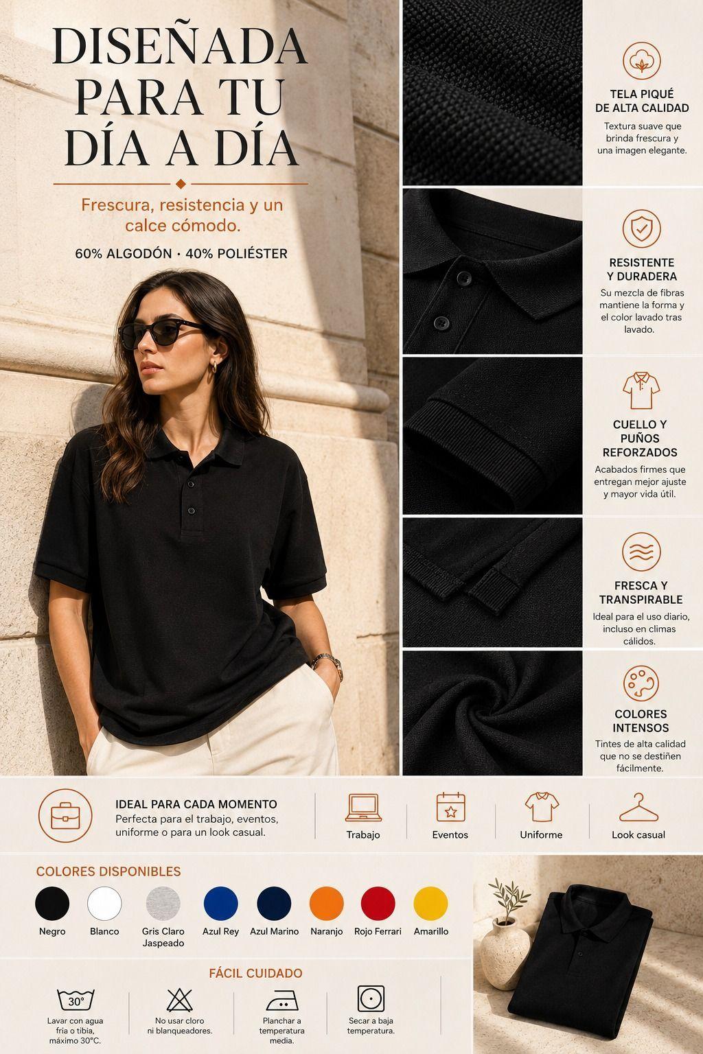 Polera Pique Oversize De Mujer Manga Corta 240g Basica 60 40-2