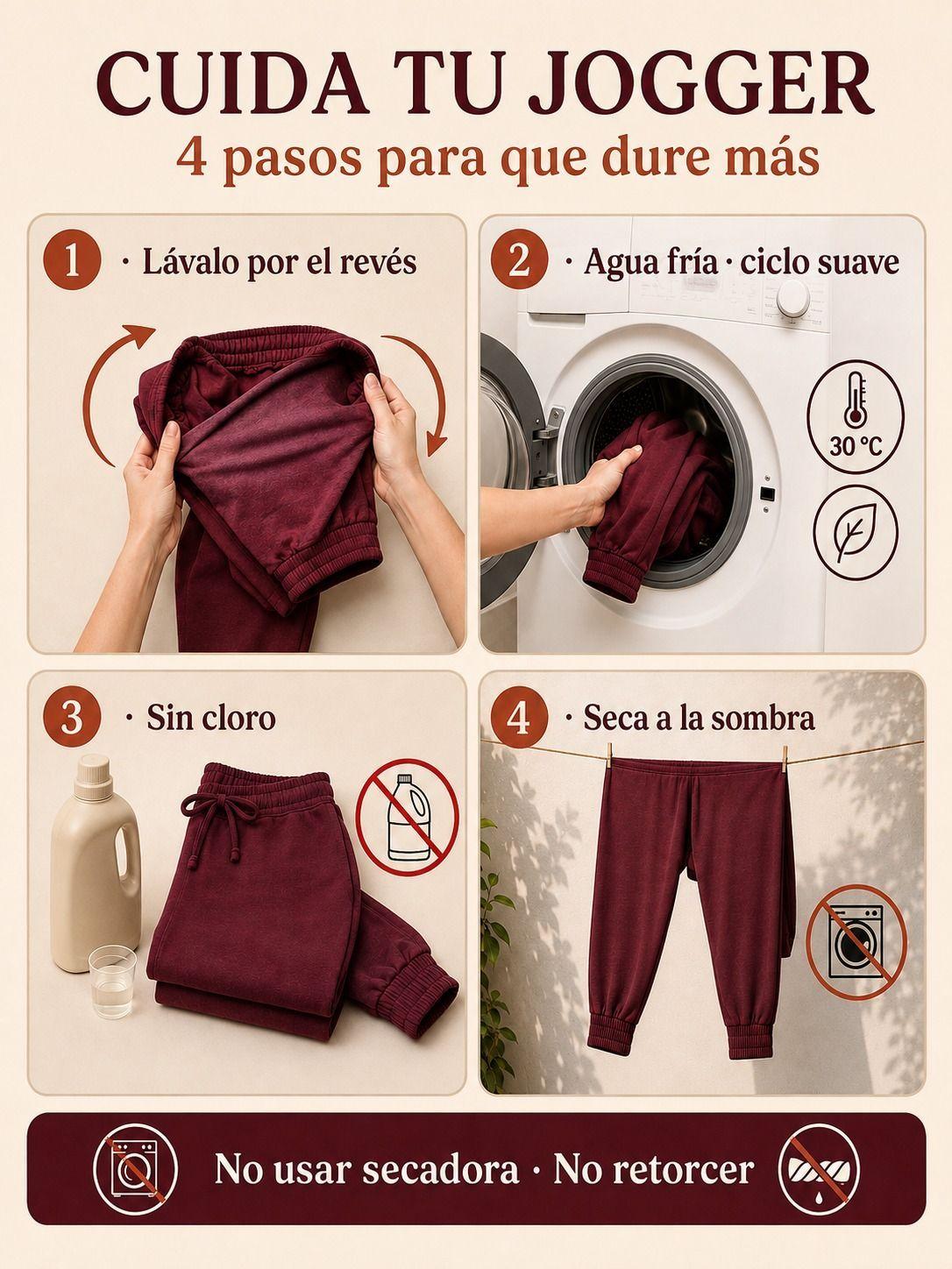 Pantalon De Buzo Con Pu o 240Gr Jogger De Hombre Basico Premium-4
