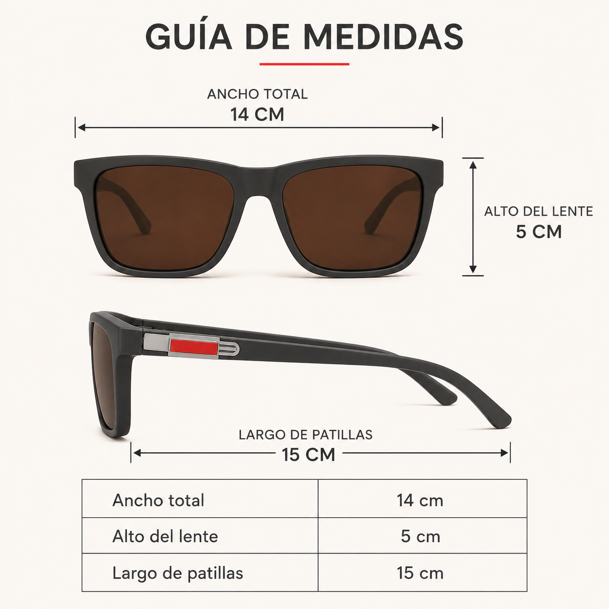 Lentes De Sol Clasicos Cafe Unisex Con Filtro Uv 400 Tr90-4