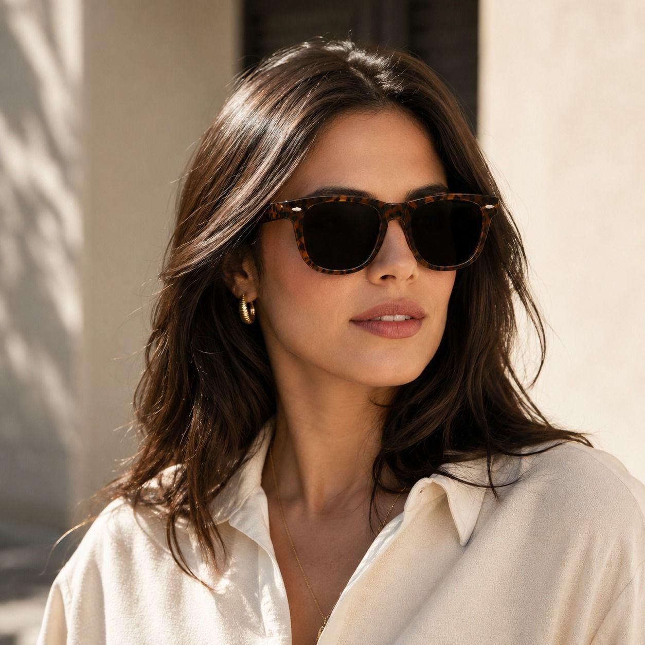 Lentes De Sol Clasicos Cafe Unisex Con Filtro Uv 400 Tr90-7