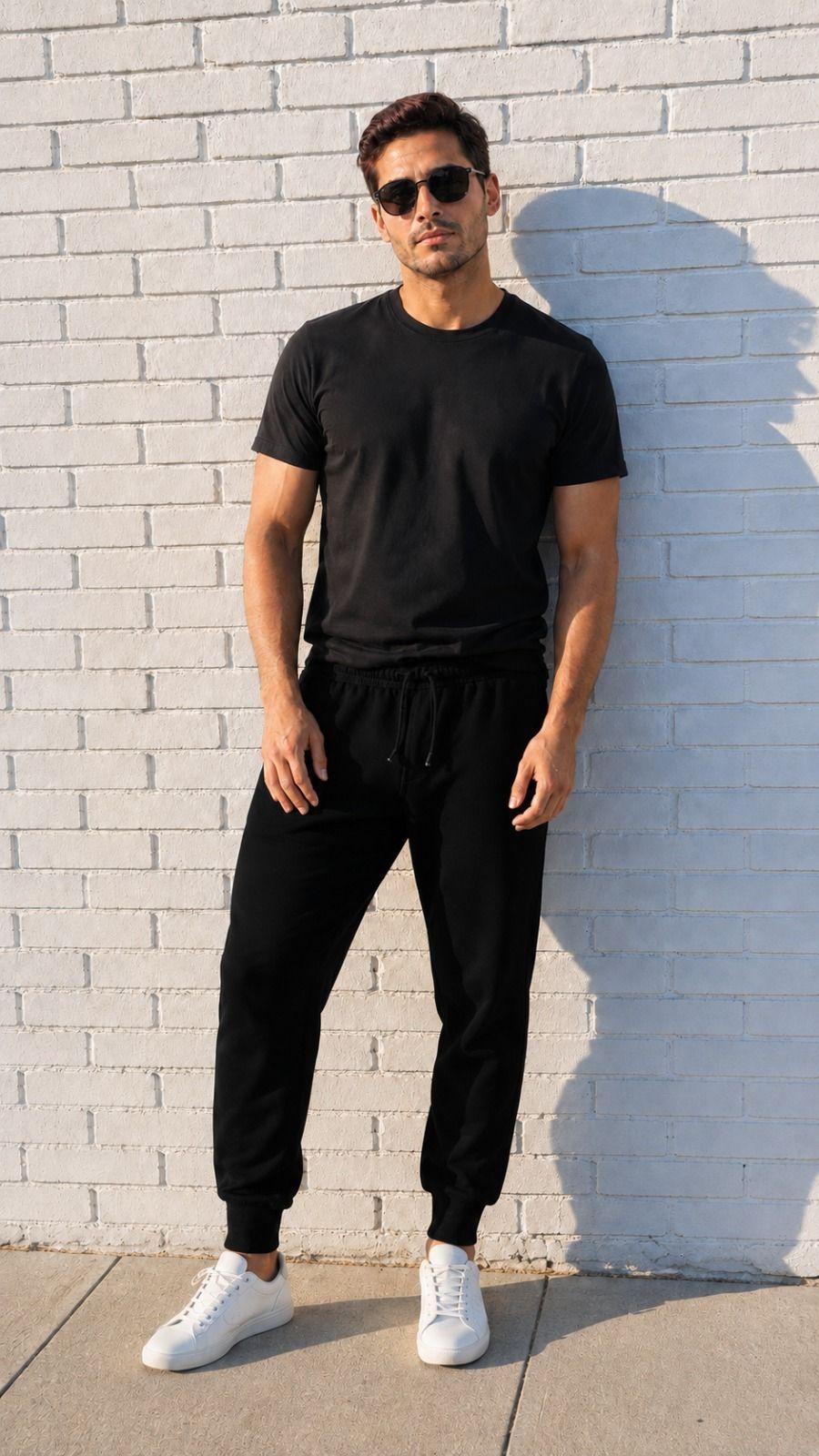 Pantalon De Buzo Con Pu o 240g Jogger De Hombre Basico Premium-0
