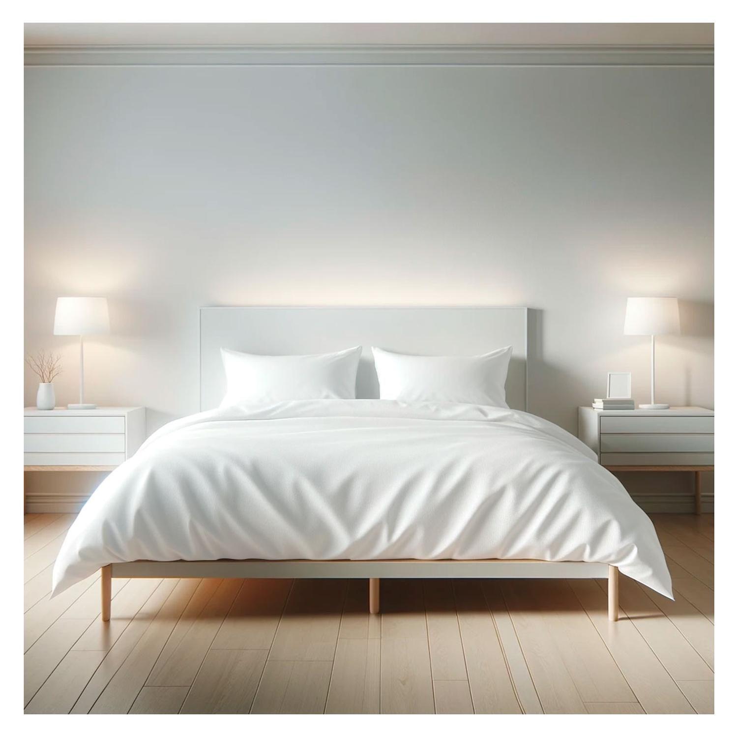 Sábanas 3000 Hilos 1.5 plazas Diseño Americano Blanco-2