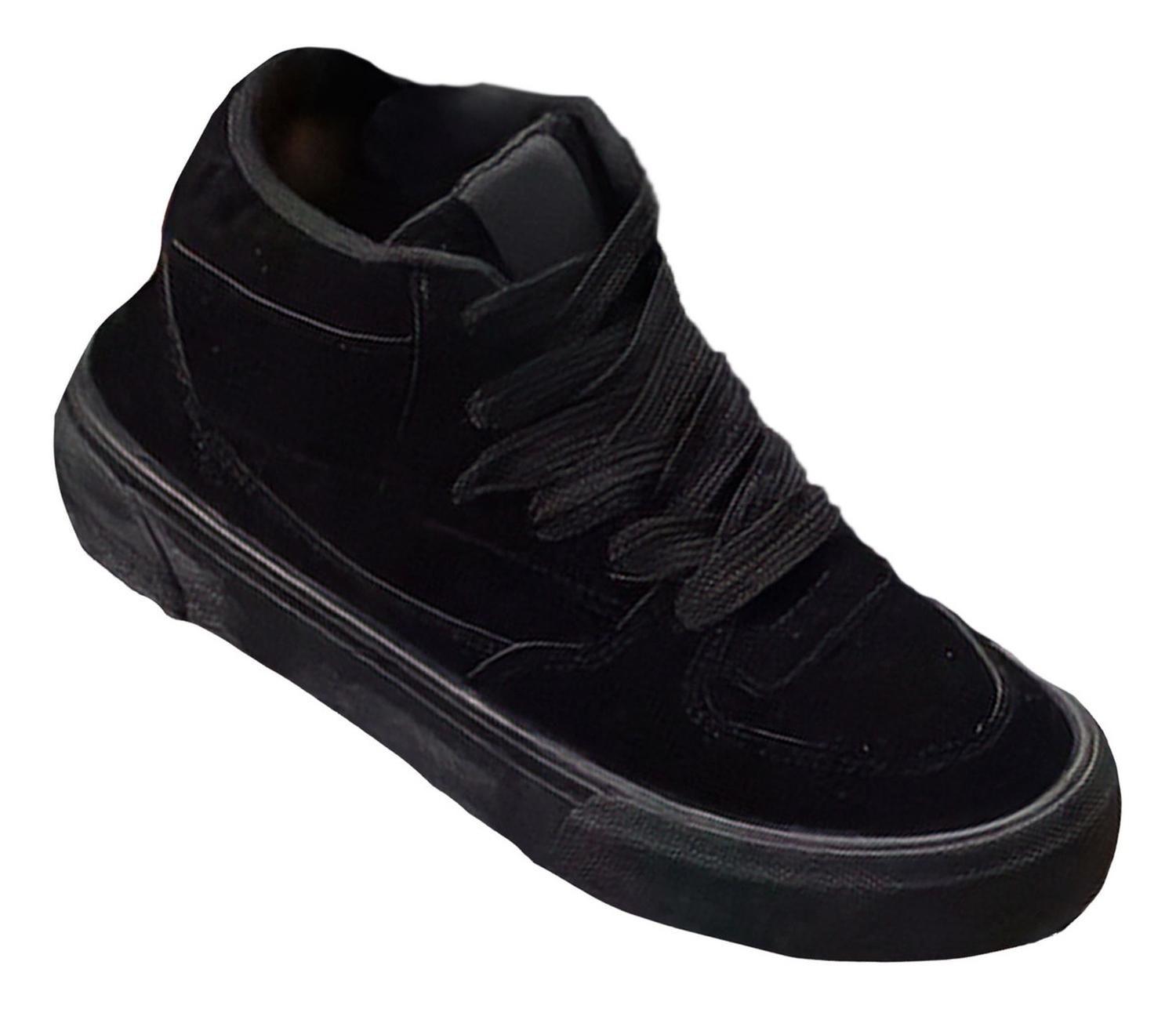 Zapatillas Hombre Modelo Skater Caña Alta Negro 7646-2