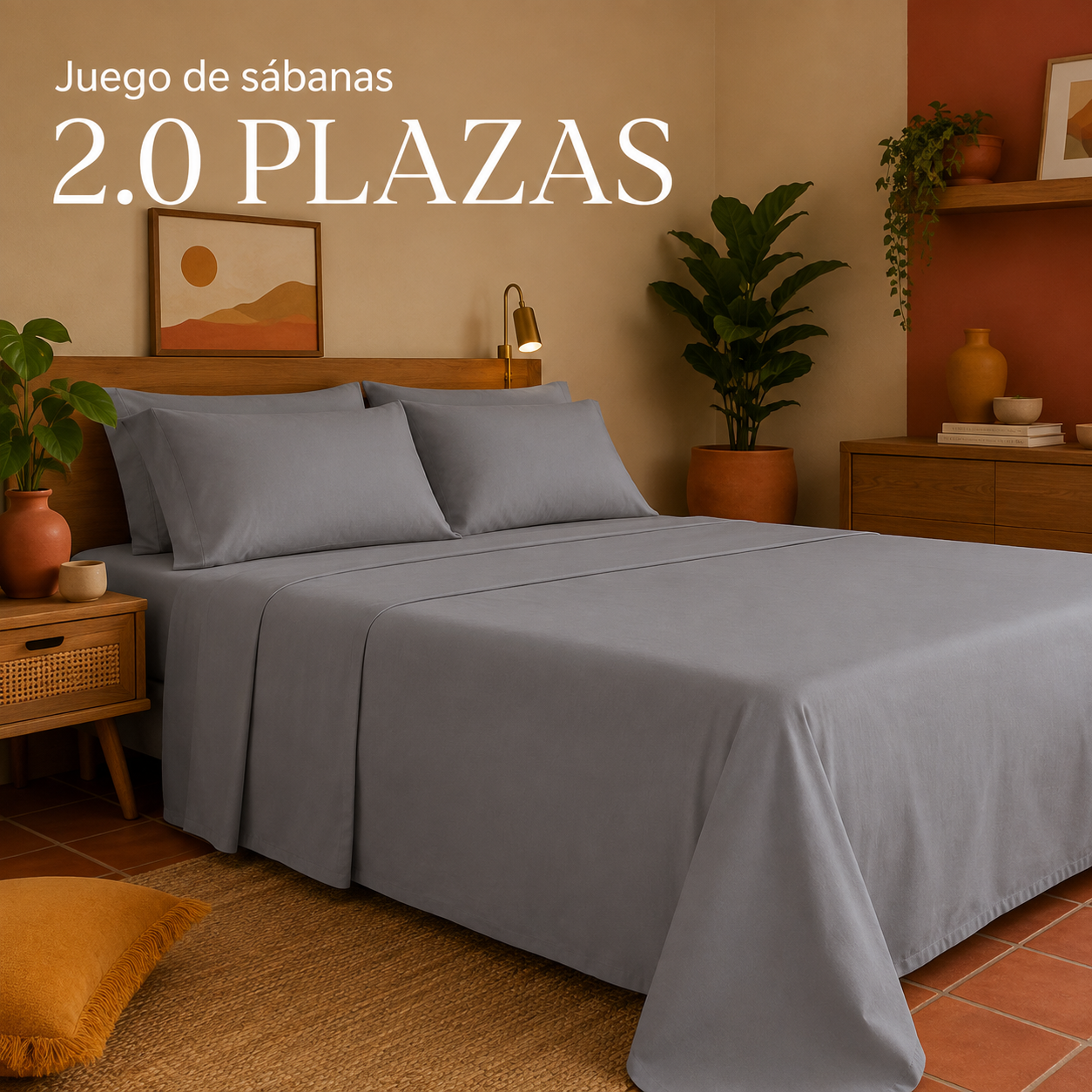 Juego De Sabanas 800 Hilos 2.0 Plazas- 4 Piezas 812-1