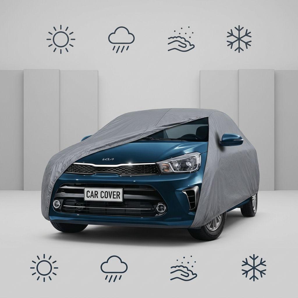 Funda Cubre Auto Gris Plomo Protectora Soluto Diseño Moderno-1