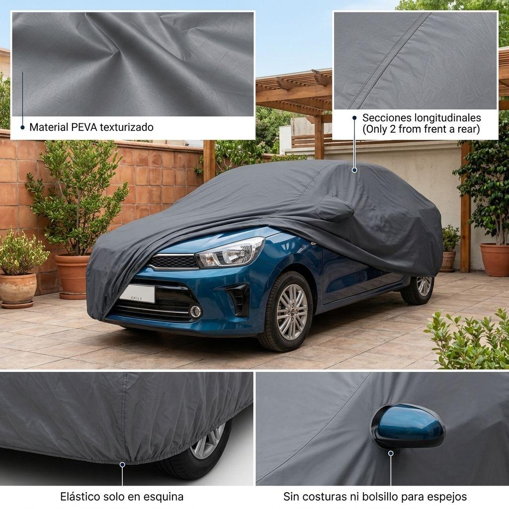 Funda Cubre Auto Gris Plomo Protectora Soluto Diseño Moderno-4