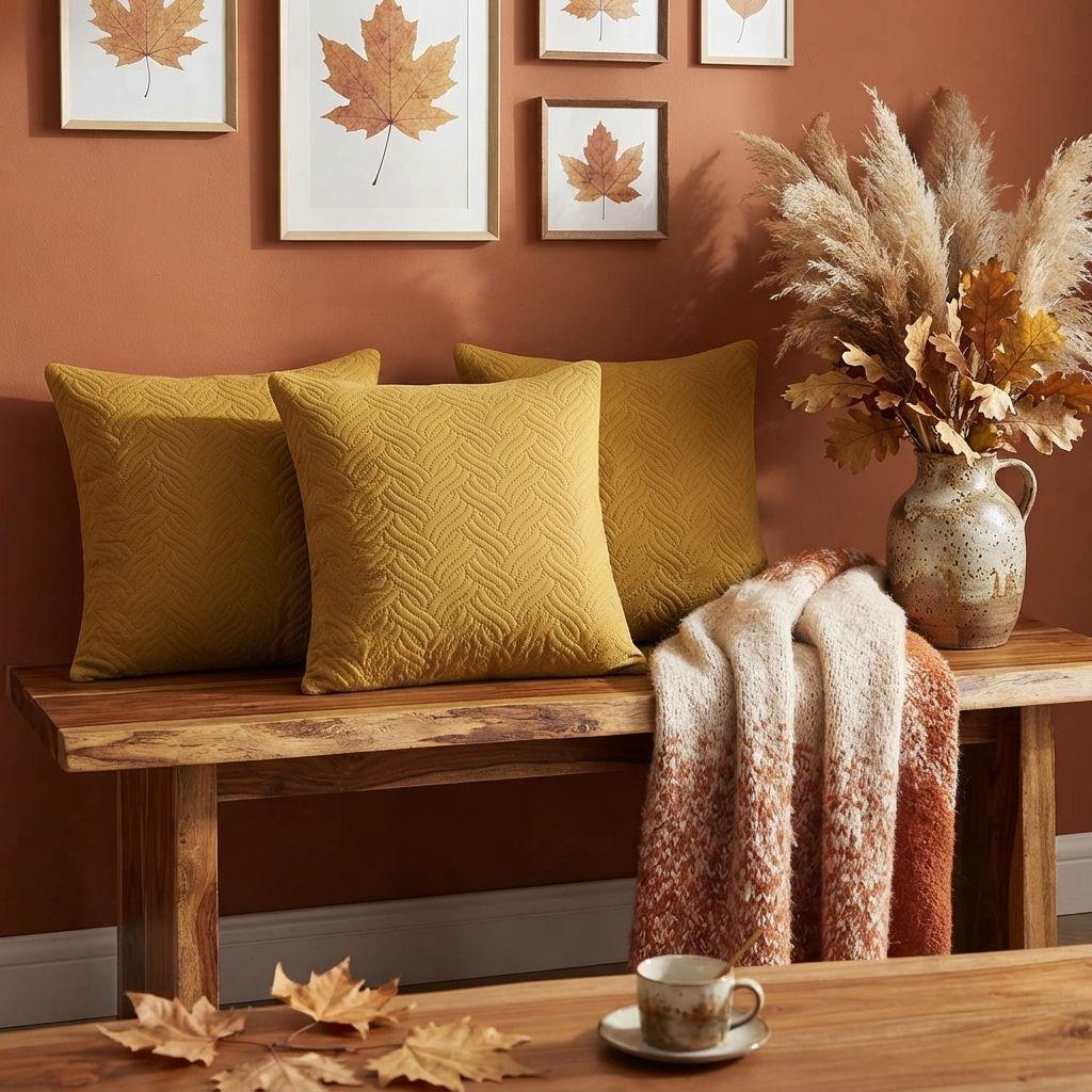 Funda Decorativa Plush Amarillo Texturizada Pack de 3 046 Diseño Moderno-3