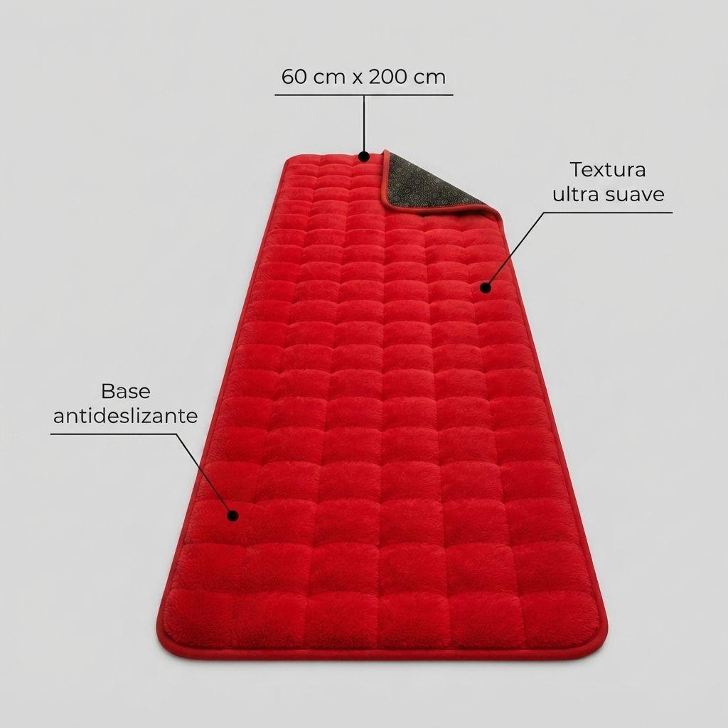 Alfombra Pasillera Peluda Bajada De Cama - Rojo 602 para Hogar-9