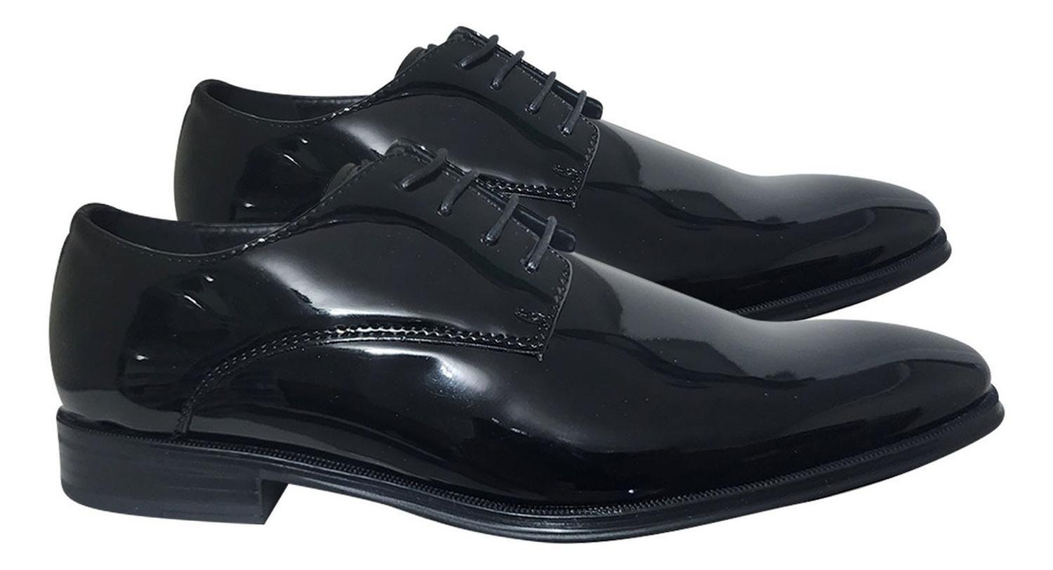 Zapato Ejecutivo De Vestir Caballero Negro Brillante 7434-3