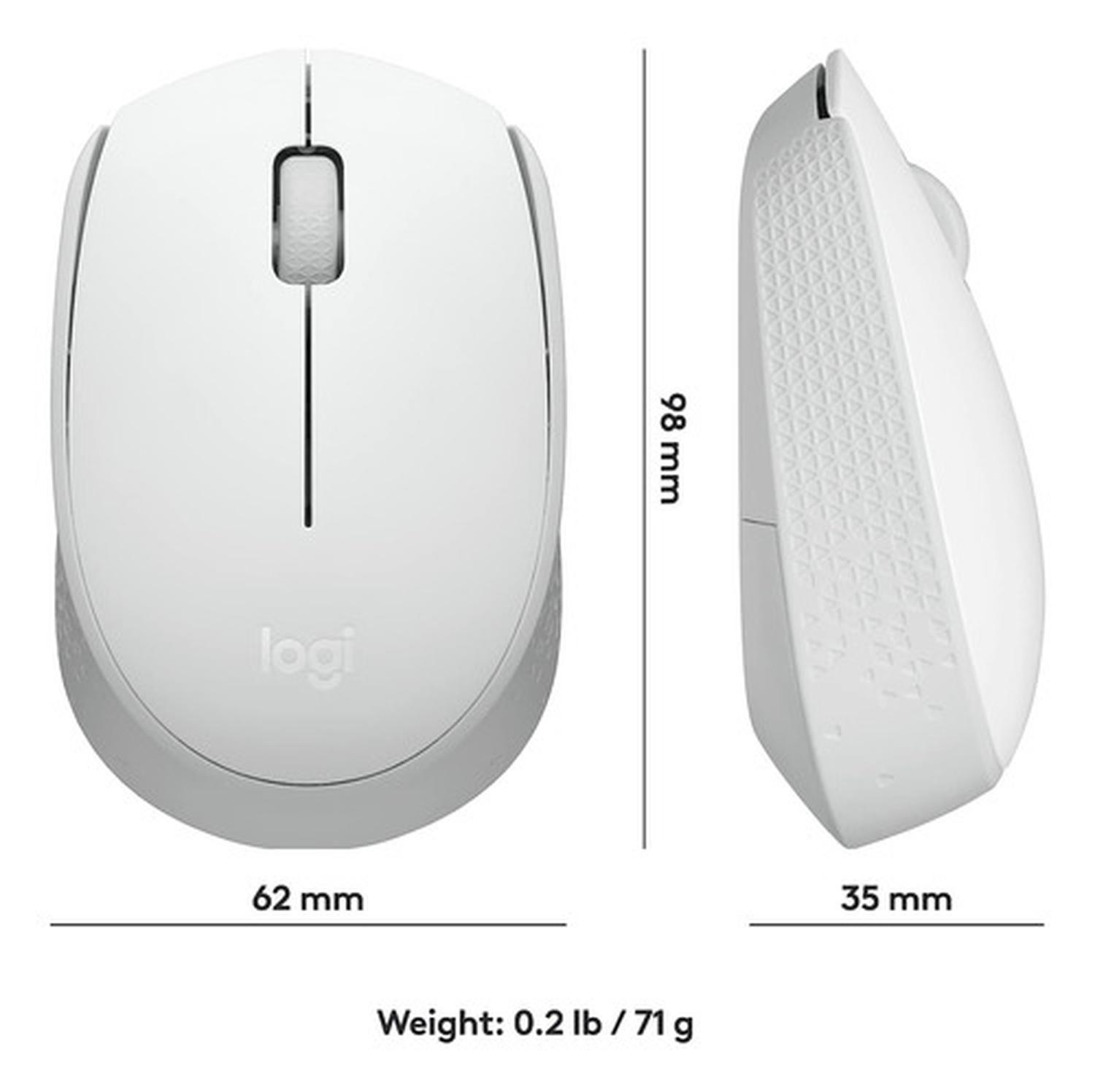 Mouse Inalambrico Logitech M170 Usb Blanco Larga Duracion-2