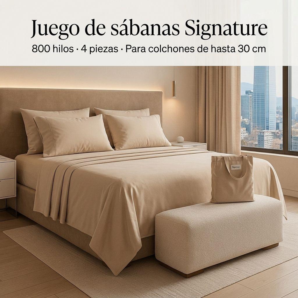 SABANAS 800 HILOS SIGNATURE BEIGE 2 PLAZAS 794-1